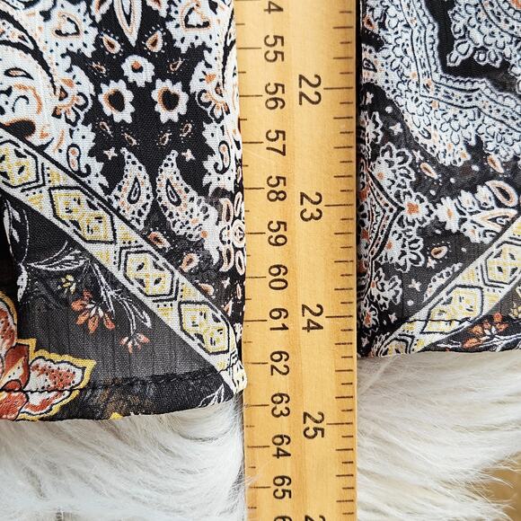 Maurices Medium Boho Patchwork Blouse Bubble Sleeves Lined Peasant Top Cottage - Picture 14 of 14